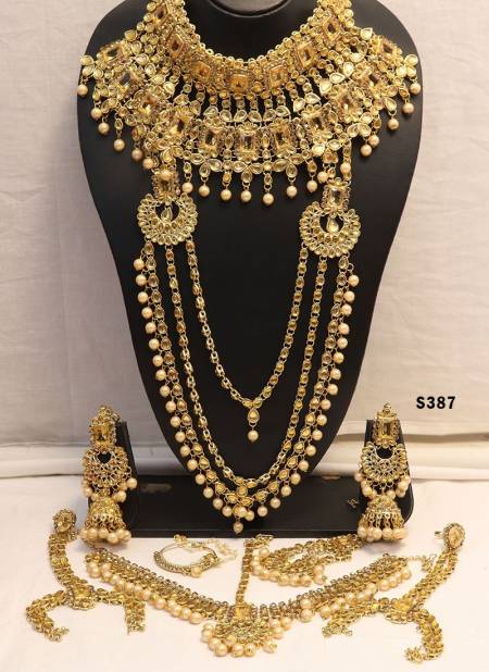 Beige Colour Traditional Designer Chokar And Long Necklace Bridal Set Collection 387